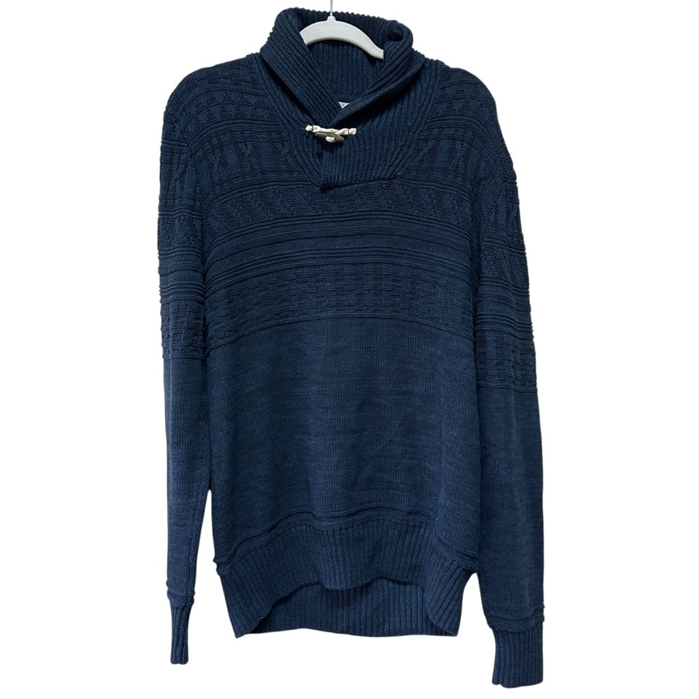 H&M Label of Graded Goods Men's 100% Cotton Knitted Sweater in Navy, Extra Large